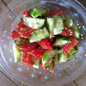 ミニトマトときゅうりのサラダ